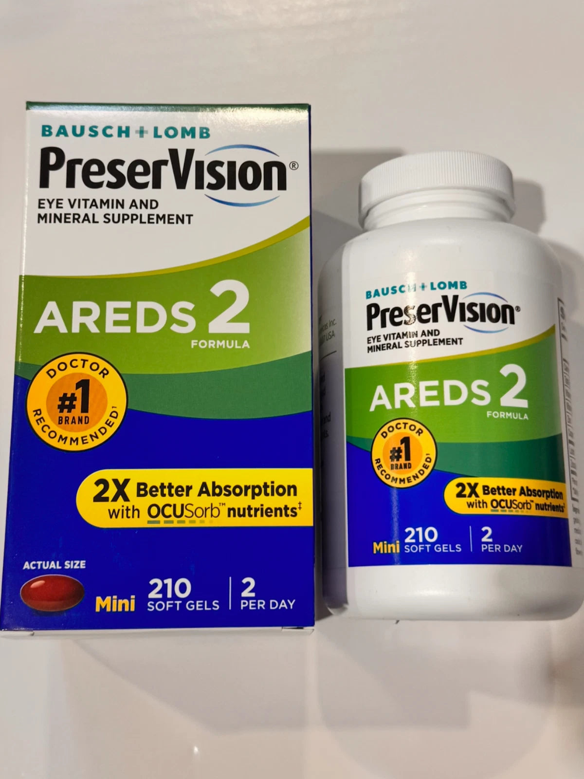 PreserVision AREDS 2 Eye Vitamin & Mineral Supplement 210 Mini Softgels Bausch